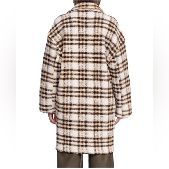 Blank NYC Rustic Cream Mustard Plaid GO AHEAD Button Down Jacket Coat L - Picture 3 of 8